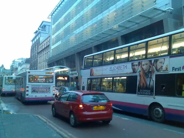 Photograph: double-decker bus on a street