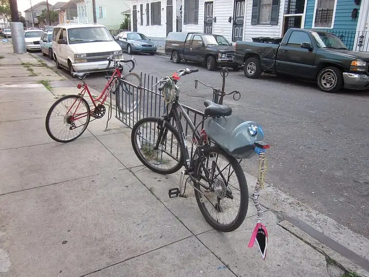 Photograph: bicycles parked on a street
